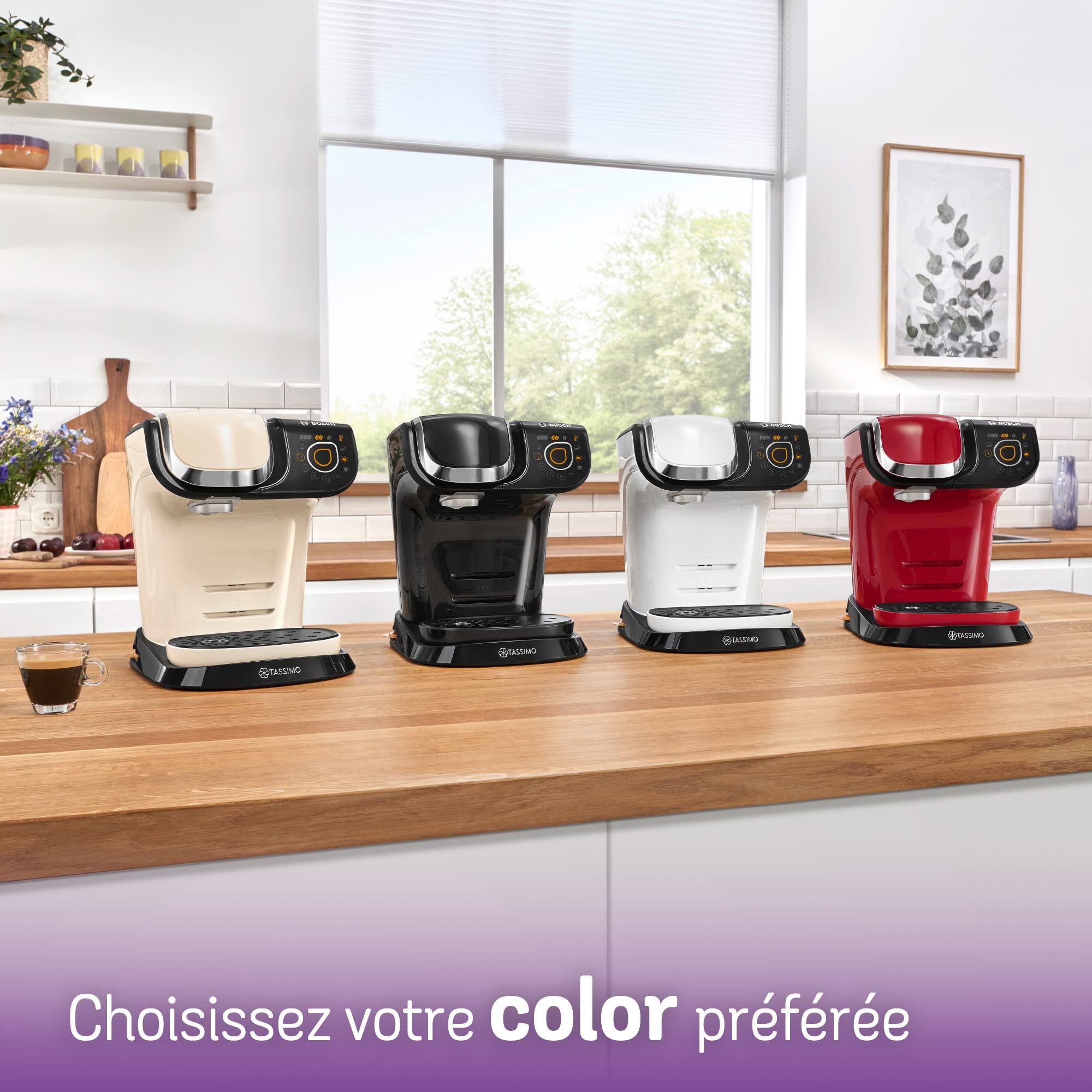 Machine à Café Tassimo My Way TAS6503 Rouge – Plus de 40 Boissons, OneTouch & Filtration Brita