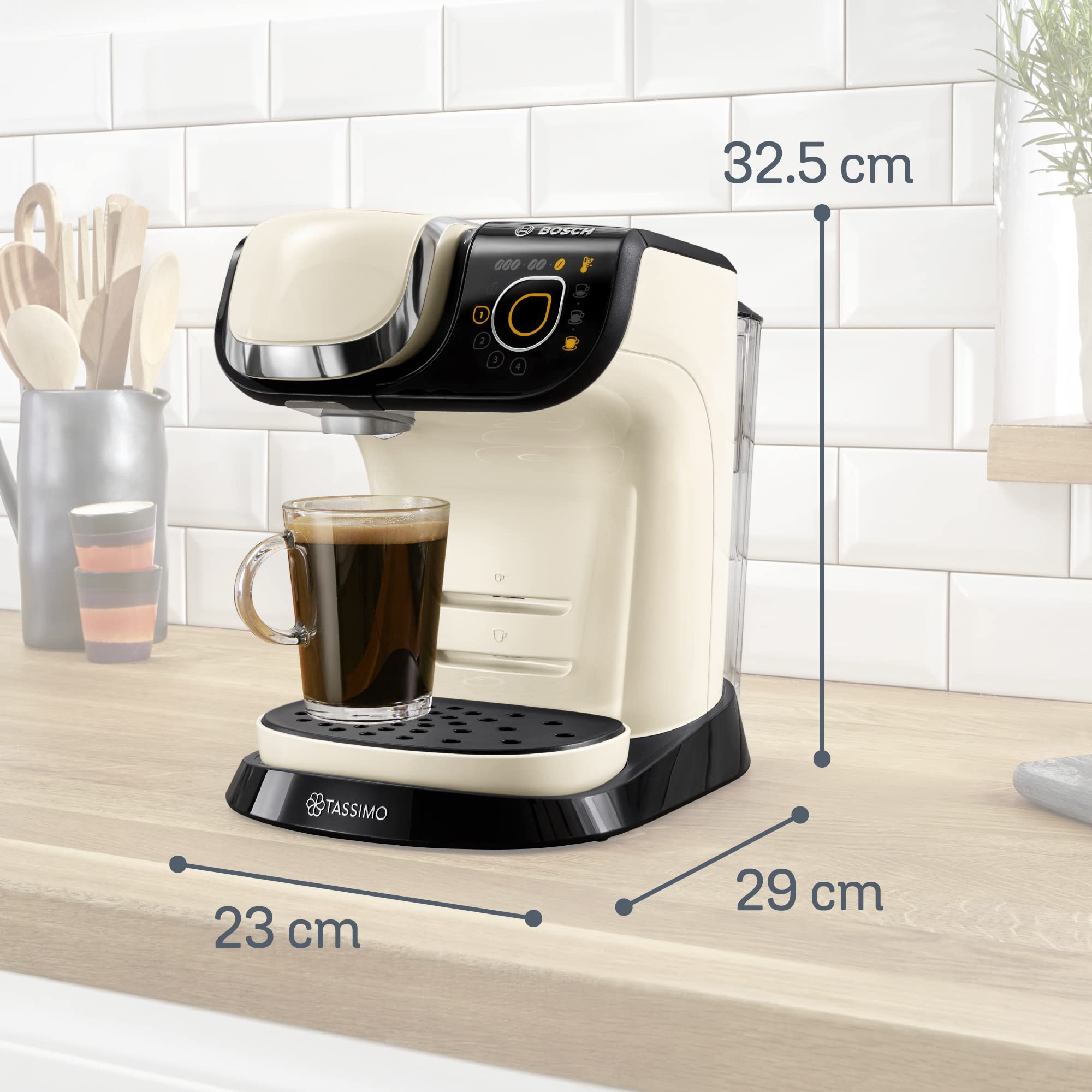 Machine à Café Tassimo My Way TAS6502 Noir – Plus de 40 Boissons, OneTouch & Filtration Brita