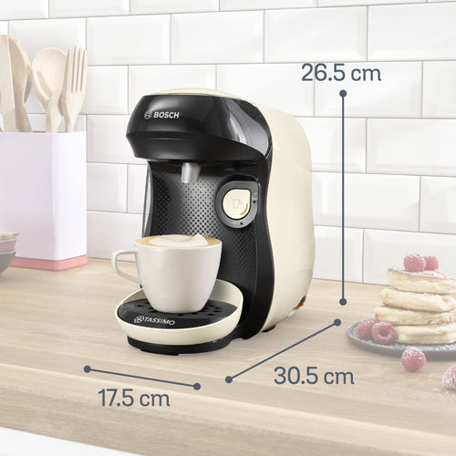 Machine à Café à Capsules Tassimo Happy TAS1007 Crème – Plus de 40 Boissons, 1400 W