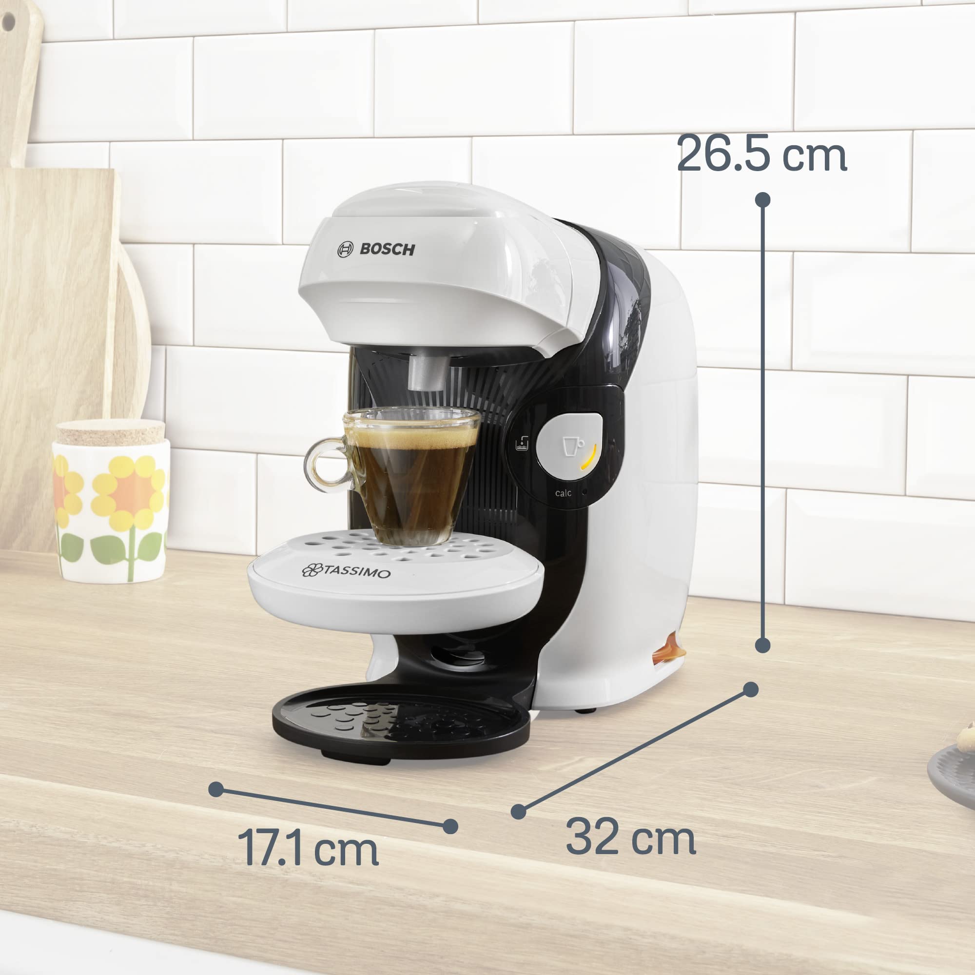 Machine à Café Tassimo Style TAS1104 Blanc – Plus de 40 Boissons, Format Ultra-Compact