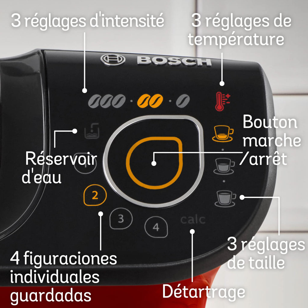 Machine à Café Tassimo My Way TAS6503 Rouge – Plus de 40 Boissons, OneTouch & Filtration Brita