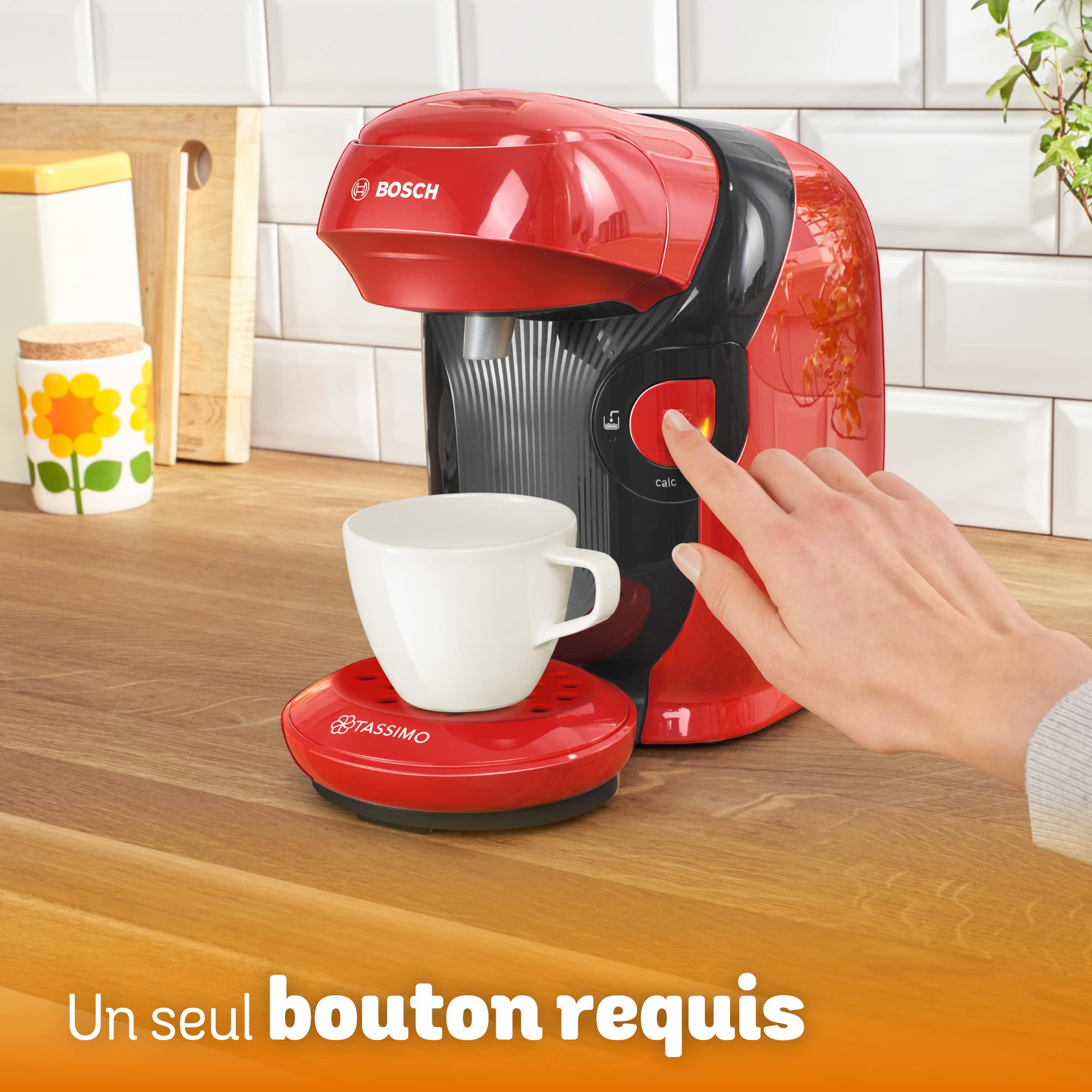 Machine à Café Tassimo Style TAS1103 Rouge – Plus de 40 Boissons, Format Ultra-Compact