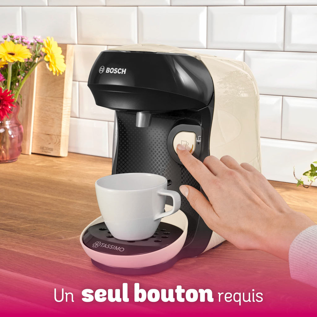 Machine à Café à Capsules Tassimo Happy TAS1007 Crème – Plus de 40 Boissons, 1400 W