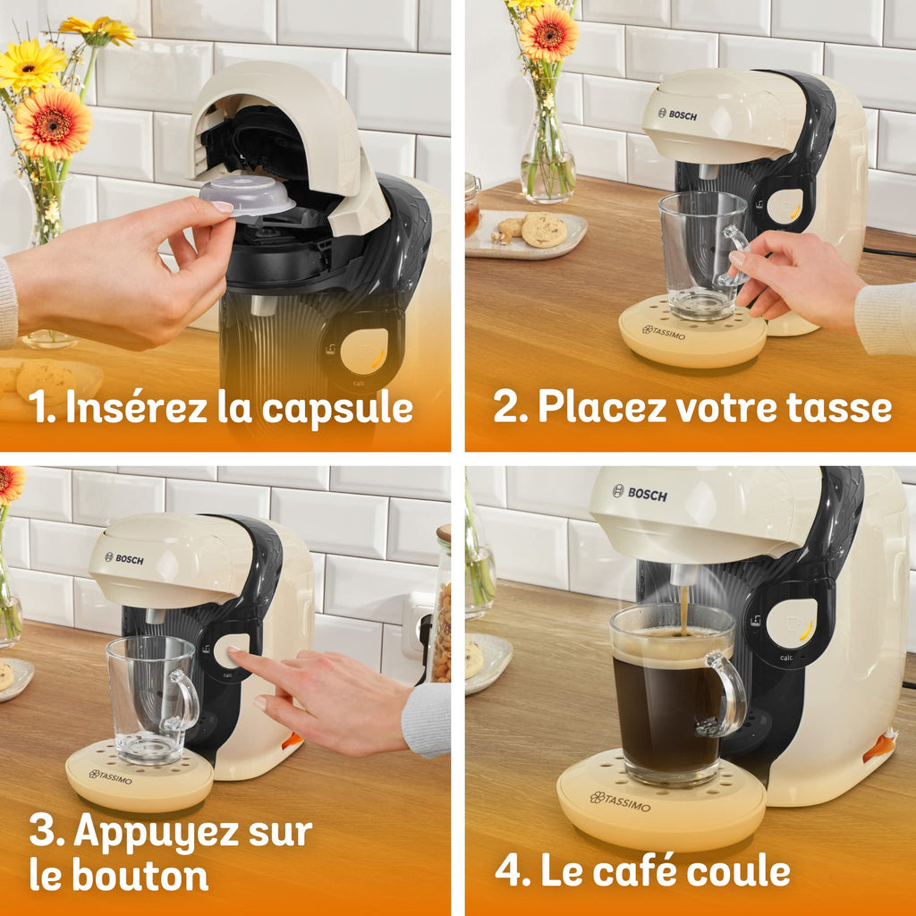 Machine à Café Tassimo Style TAS1107 Vanille – Plus de 40 Boissons, Format Ultra-Compact