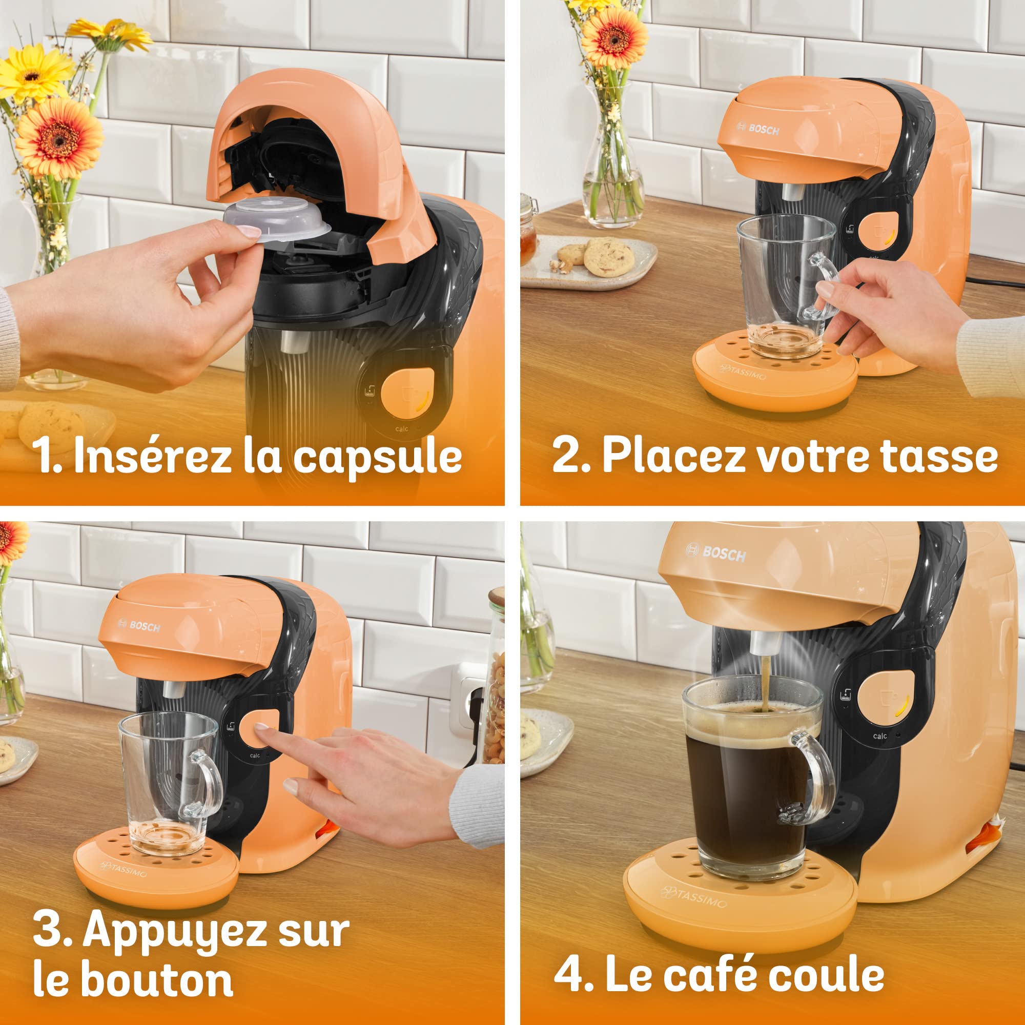 Machine à Café Tassimo Style TAS1106 Pêche – Plus de 40 Boissons, Format Ultra-Compact