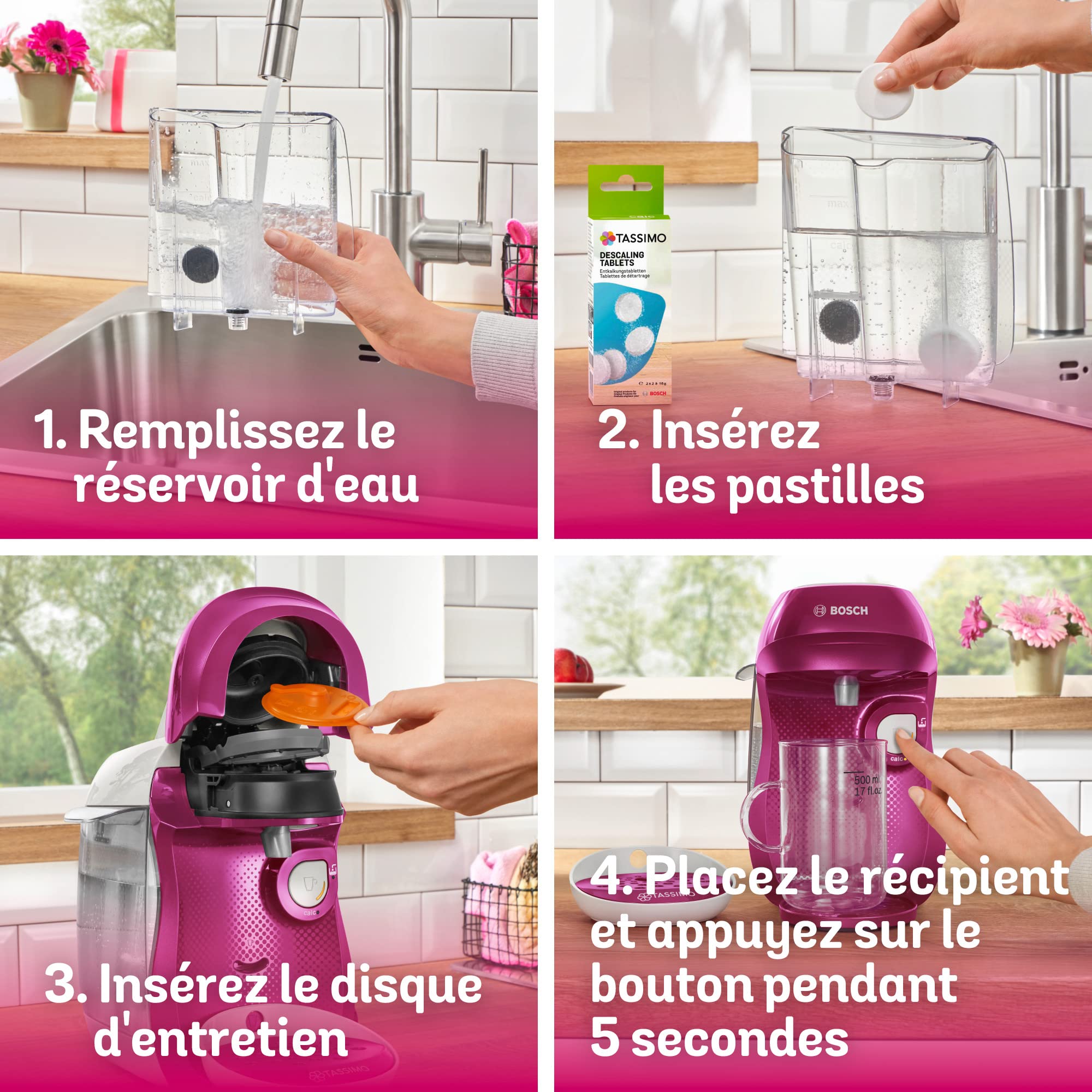 Machine à Café Tassimo Happy TAS1001 Violet & Blanc – Plus de 40 Boissons, Format Compact