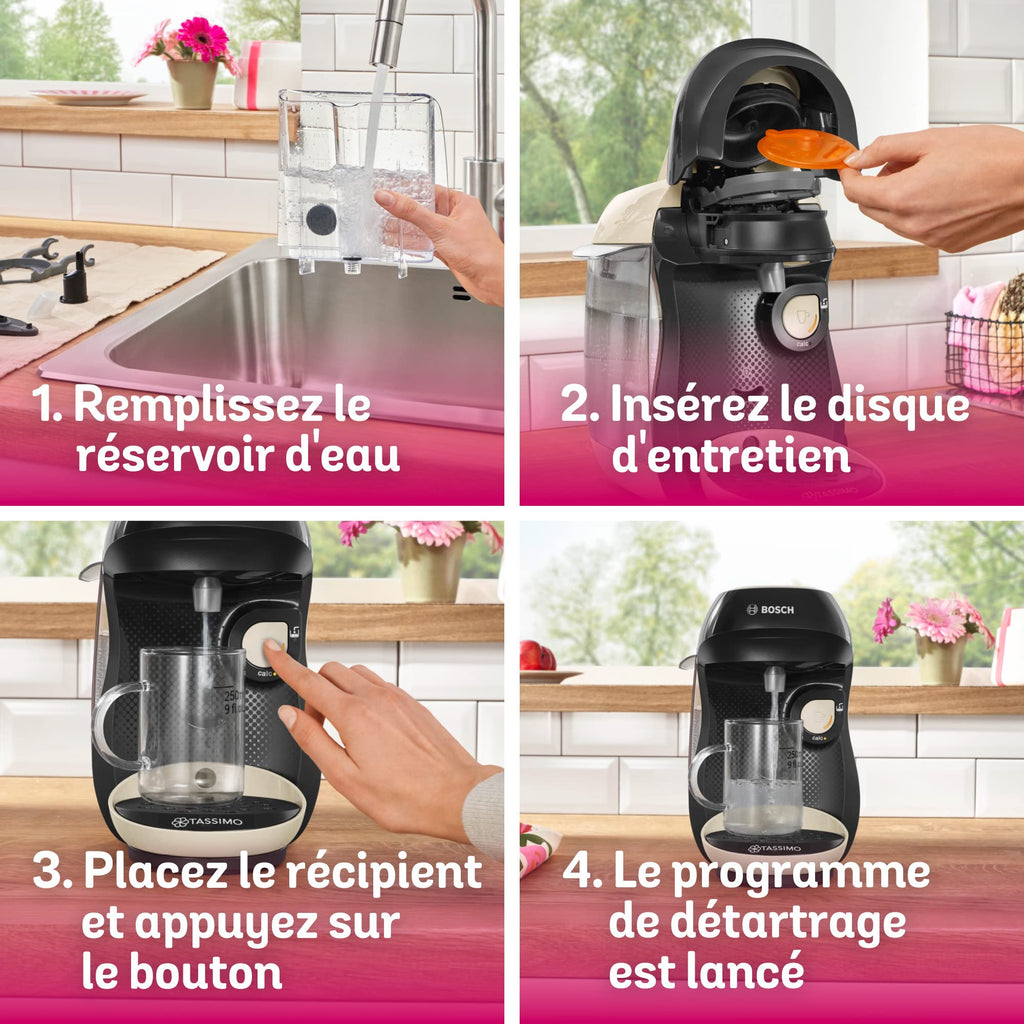 Machine à Café à Capsules Tassimo Happy TAS1007 Crème – Plus de 40 Boissons, 1400 W