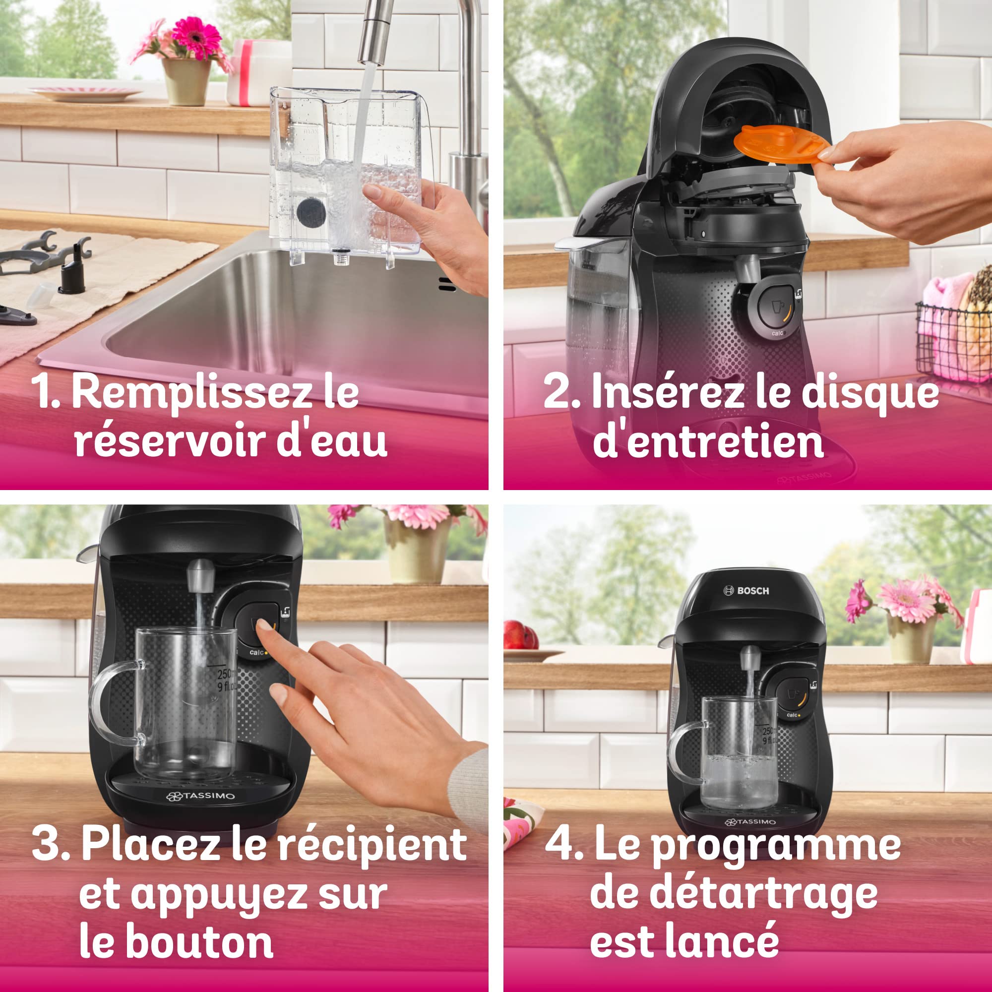 Machine à Café Tassimo Happy TAS1002N Noir Intense – Plus de 40 Boissons, Format Compact