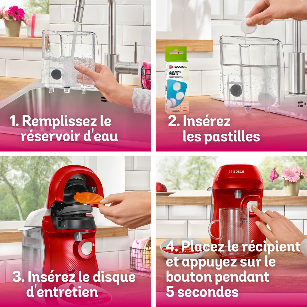 Machine à Café Tassimo Happy TAS1006 Rouge & Blanc – Plus de 40 Boissons, Format Compact