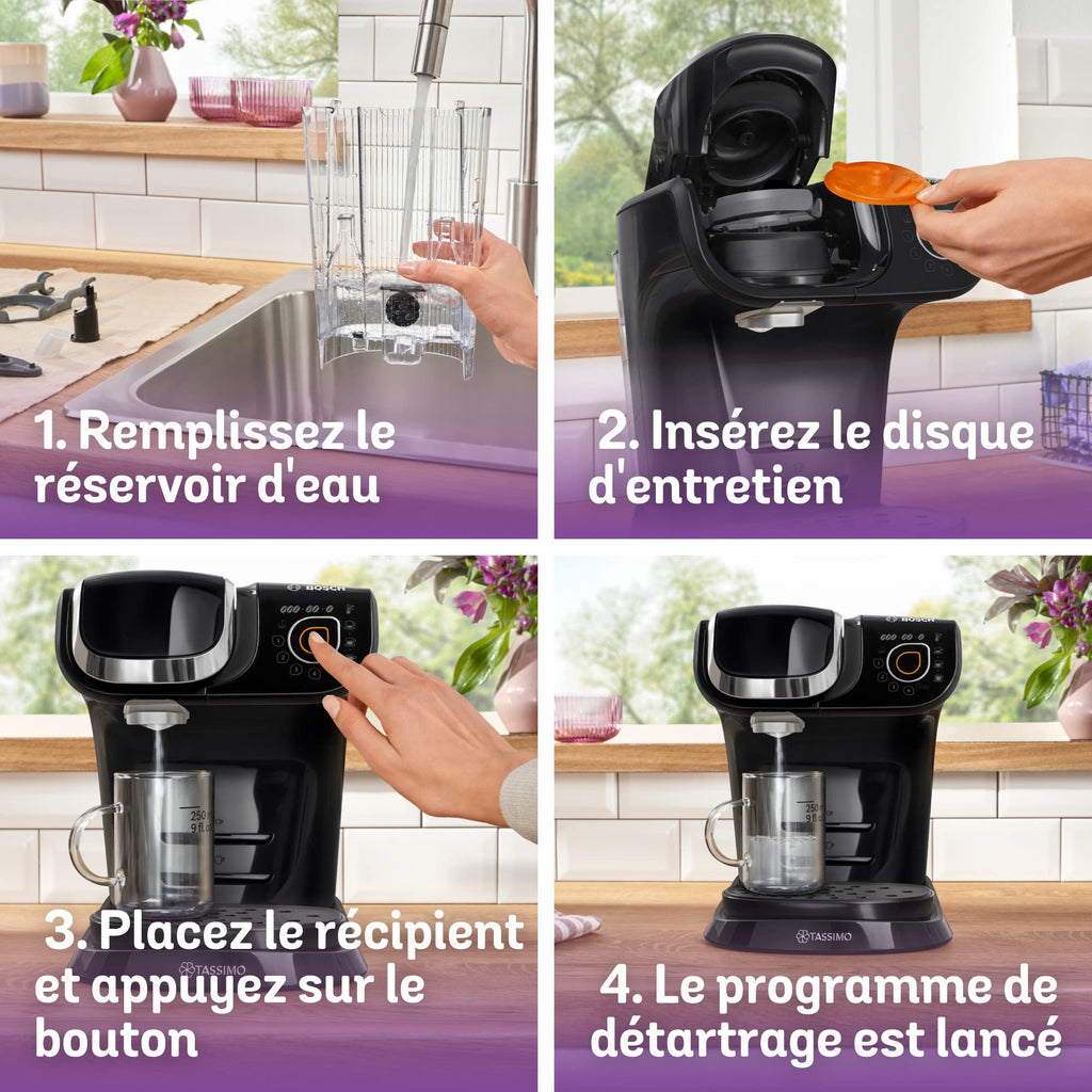 Machine à Café Tassimo My Way TAS6502 Noir – Plus de 40 Boissons, OneTouch & Filtration Brita