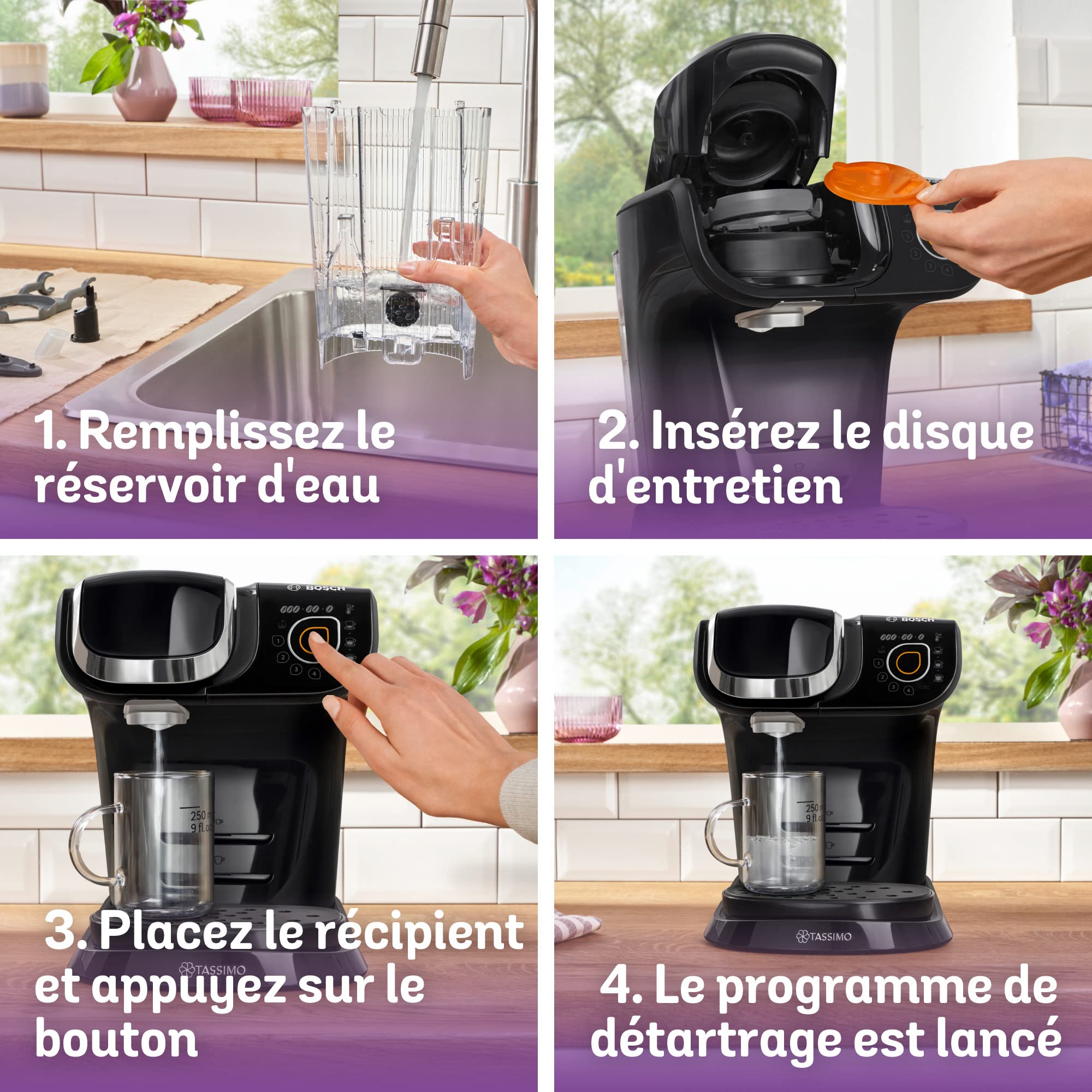 Machine à Café Tassimo My Way TAS6502 Noir – Plus de 40 Boissons, OneTouch & Filtration Brita