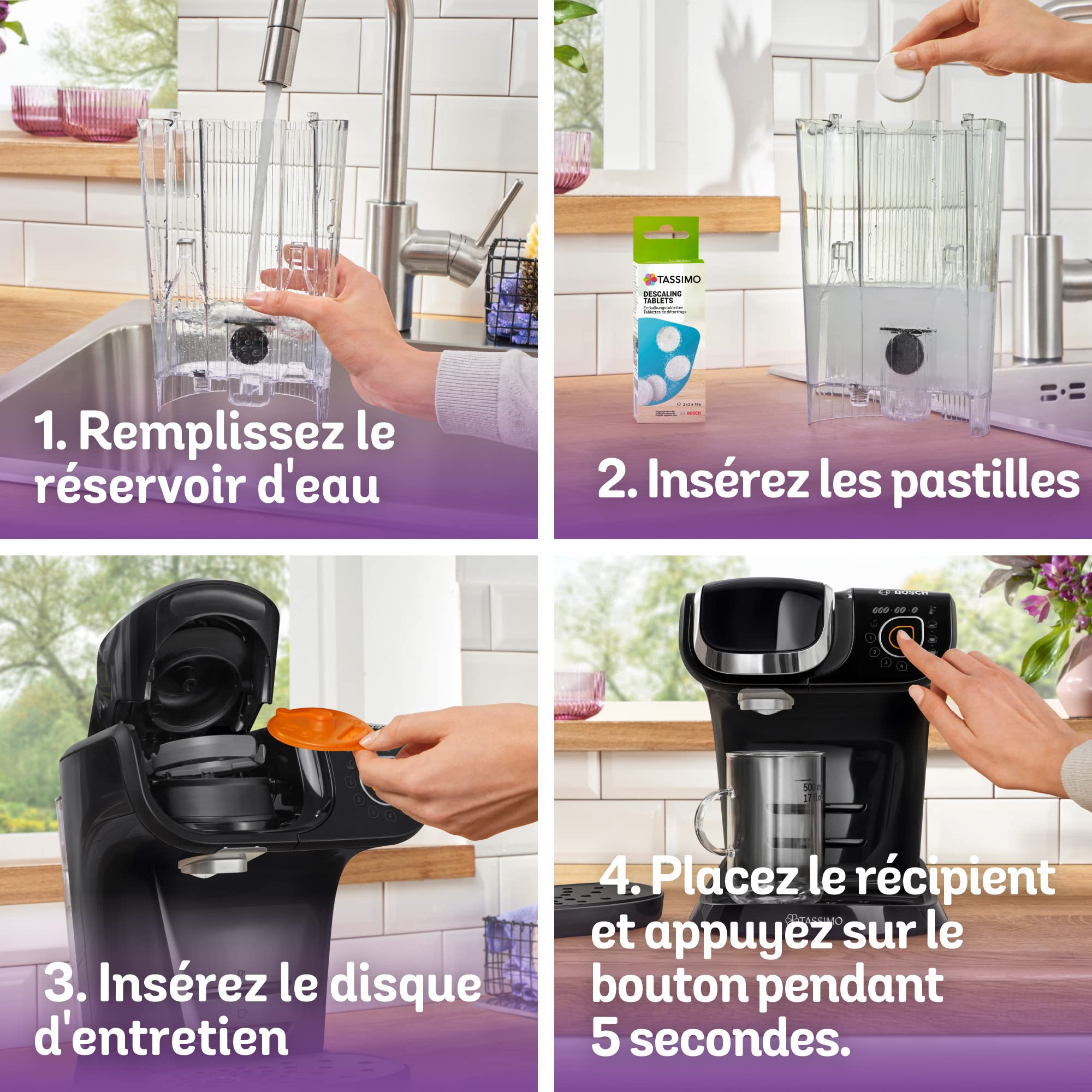 Machine à Café Tassimo My Way TAS6502 Noir – Plus de 40 Boissons, OneTouch & Filtration Brita
