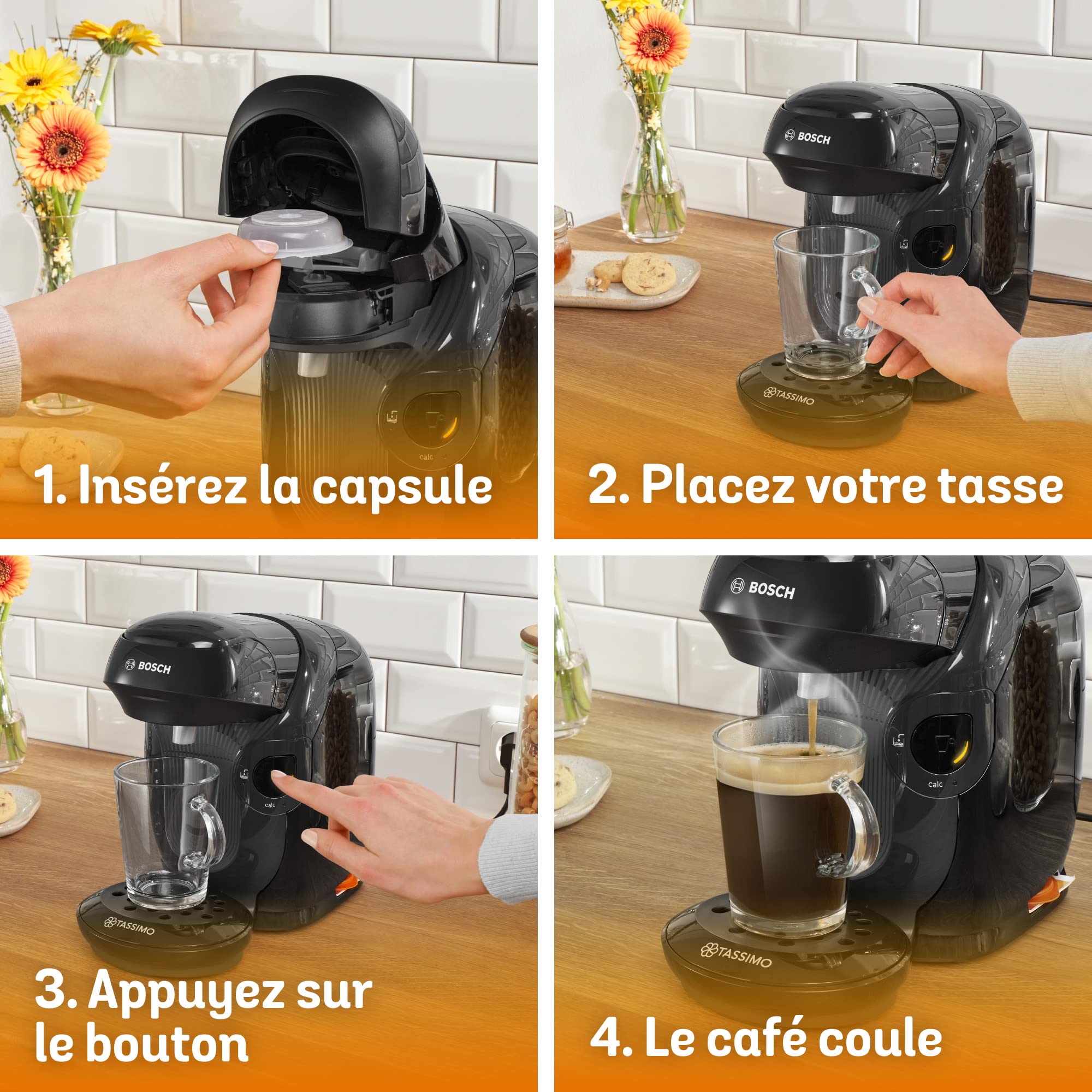 Machine à Café Tassimo Style TAS1102 Noir – Plus de 40 Boissons, Format Ultra-Compact