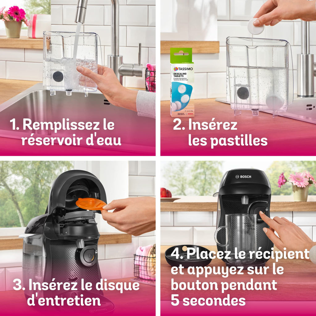 Machine à Café Tassimo Happy TAS1002N Noir Intense – Plus de 40 Boissons, Format Compact