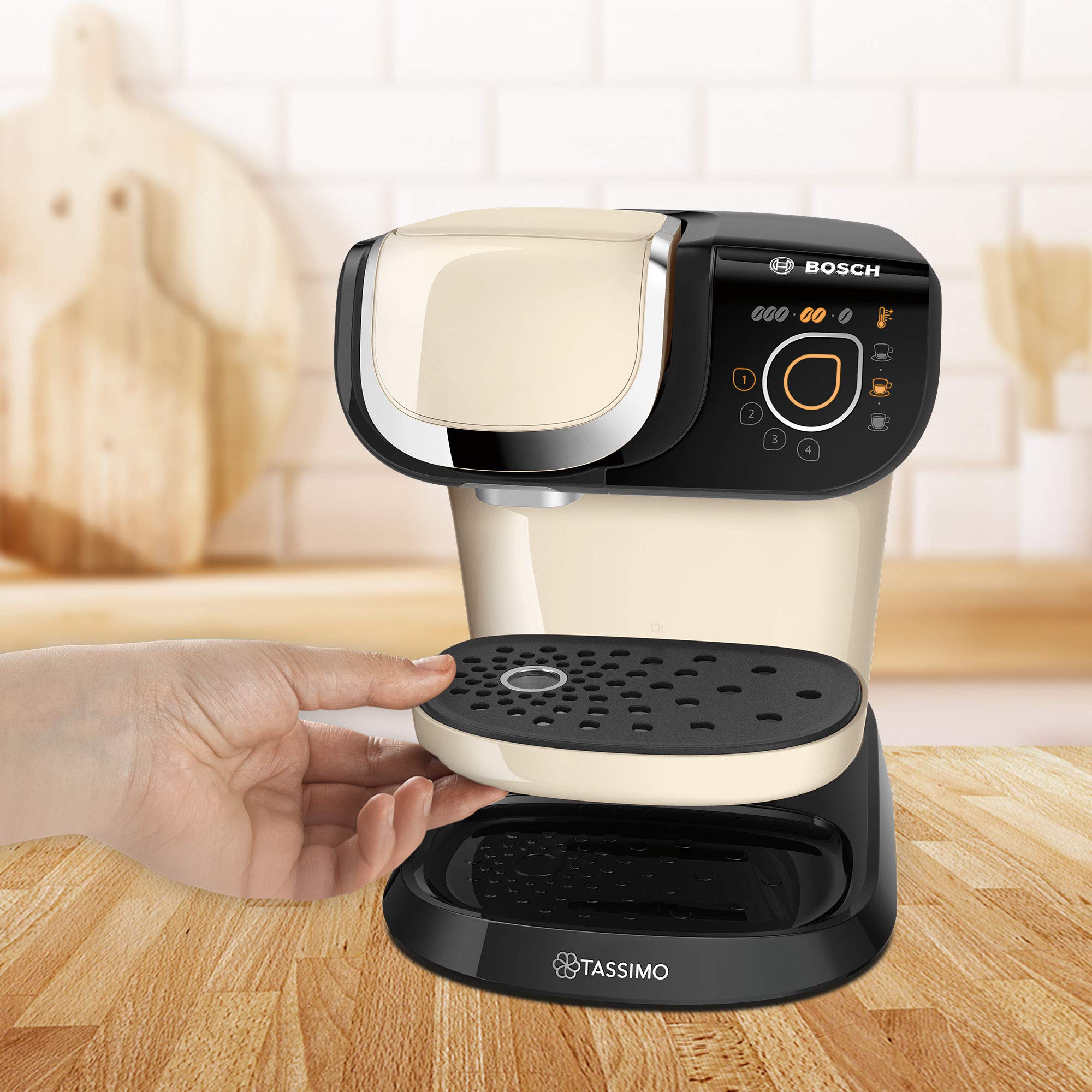 Cafetière à Capsules Tassimo My Way 2 TAS6507 Crème – Plus de 70 Boissons, 100% Automatique